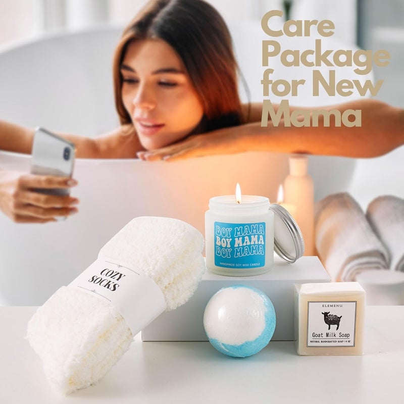 ELEMENU New Mom Gifts, Baby Shower Gifts for Boys, New Mom Gift Basket After Birth, Pregnancy Gifts for First-Time Mom, Expecting Mom, New Mom Care Package After Baby, Postpartum Gifts for Mom, Boy Mom Gift - Image 5